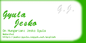 gyula jesko business card